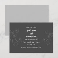 Minimale Schnörkel Save the Date Einladung