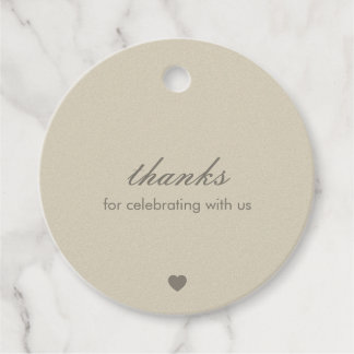 Minimale schöne beige Favor-Tags Geschenkanhänger