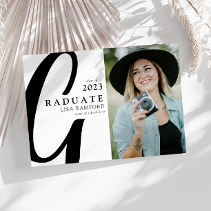 Minimale Schrift Graduierten Foto Abschlussfeier Einladung