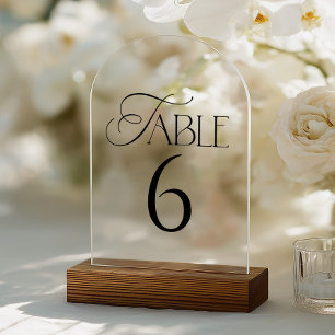 Minimale Schrift Hochzeitstisch Nummer Acryleinladungen