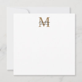 Minimale Schrift Kalligrafie Gold Monogramm Quadra Mitteilungskarte