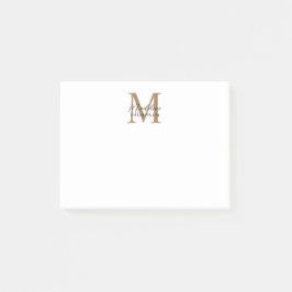 Minimale Schrift Kalligrafie Gold Monogramm Weiß Post-it Klebezettel