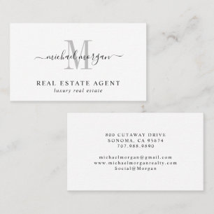 Minimale Schrift-Monogramm-Luxus-Immobilienmakler Visitenkarte