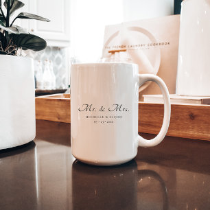 Minimale Schrift Mr und Mrs Paar Tasse Geschenk