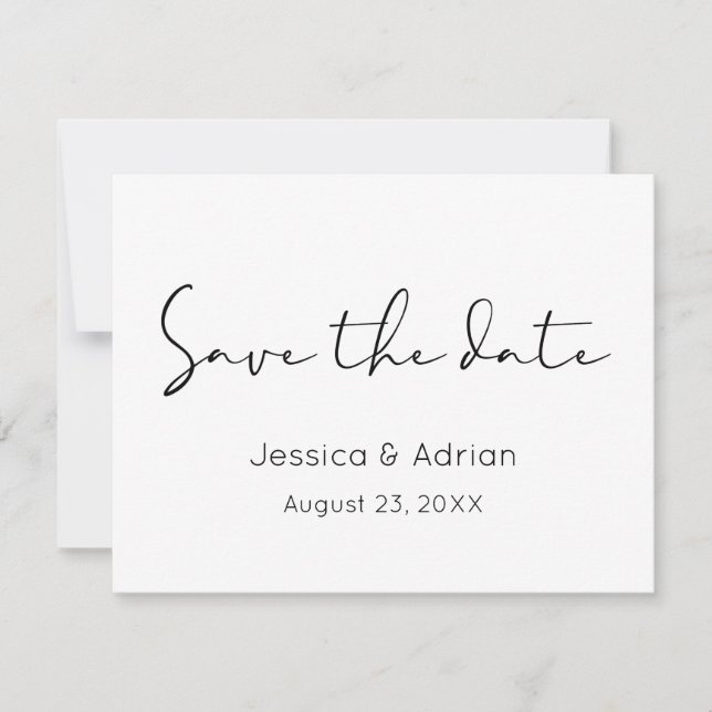 Minimale Schrift Save The Date (Vorderseite)