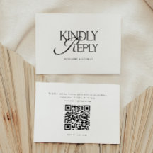 Minimale Schriftart "Bitte antworten" Hochzeits-QR