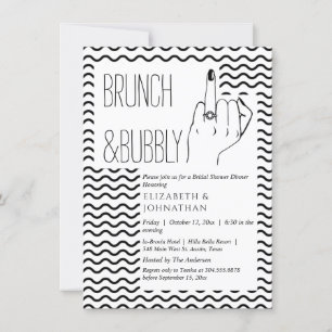 Minimale Schriftart-Brunch- und Sprudel-Einladung Einladung