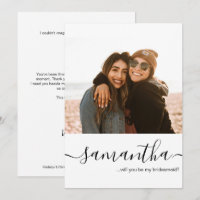 Minimale Schriftart Individuelles Foto Brautjungfe