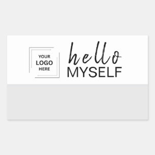 Minimale Schriftname-Badge-Aufkleber-Design Rechteckiger Aufkleber