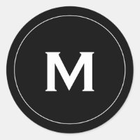 Minimale Schwarz-Klassik-Monogramm-Medallion