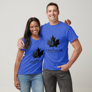 Minimale Schwarz-Weiß-Bauunternehmer-Logo – Kanada T-Shirt