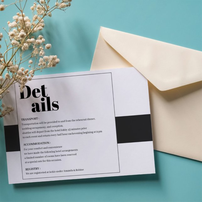 Minimale Schwarz-Weiß-Details Begleitkarte (Von Creator hochgeladen)