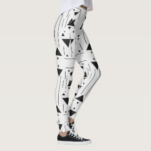 Minimale Schwarz-Weiß-Geometrie-Muster Moderne Abs Leggings
