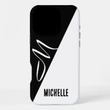 Minimale Schwarz-Weiß-geteiltes Monogramm mit indi
