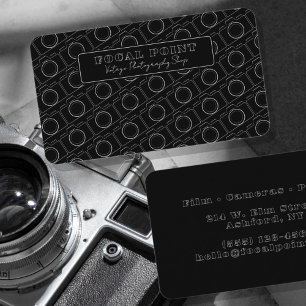 Minimale Schwarz-Weiß-Kamera-Muster-Fotografie Visitenkarte