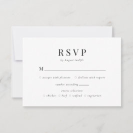 Minimale Schwarz-Weiß-Klassik-Monogramm-Hochzeit RSVP Karte