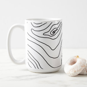 Minimale Schwarz & Weiß Linie Kunst Modernes Desi Kaffeetasse