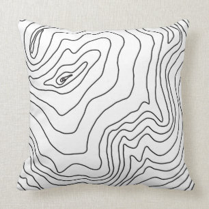 Minimale Schwarz & Weiß Linie Kunst Modernes Desi Kissen