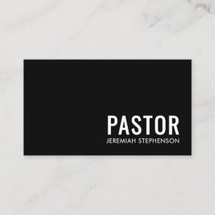 Minimale Schwarz-Weiß-Logo-QR-Code PASTOR Visitenkarte