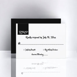 Minimale Schwarz-Weiß-Moderne einfache schicke Hoc RSVP Karte
