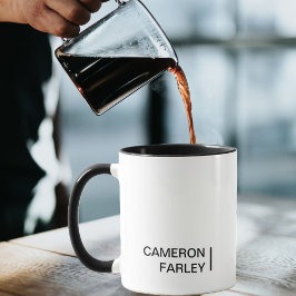 Minimale Schwarz-Weiß-Monogramm Tasse