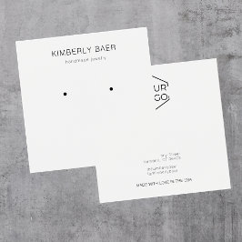 Minimale Schwarz-Weiß-Ohrring-Display-Karten