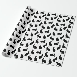 Minimale Schwarz-Weiß-Osterhasen-Muster Geschenkpapier