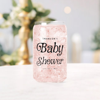 Minimale Schwarz-Weiß-Retro-Baby-Party Dosenglas