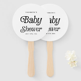 Minimale Schwarz-Weiß-Retro-Baby-Party Fächer