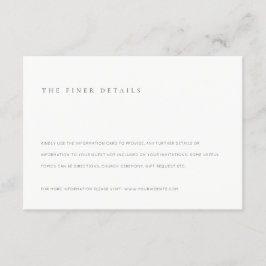Minimale Schwarz-Weiß-Typografie-Hochzeitsdetails Begleitkarte