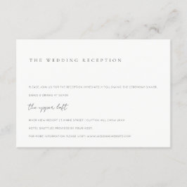 Minimale Schwarz-Weiß-Typografie Hochzeitsempfehlu Begleitkarte