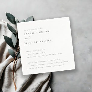 Minimale Schwarz-Weiß-Typografie-Spaß-Fakten Serviette