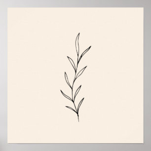 Minimale schwarze Blätter Poster