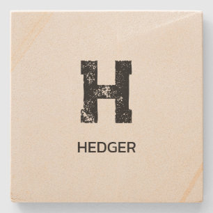 MINIMALE SCHWARZE EIN-BUCHSTABEN-MONOGRAMM-NAME-SA STEINUNTERSETZER