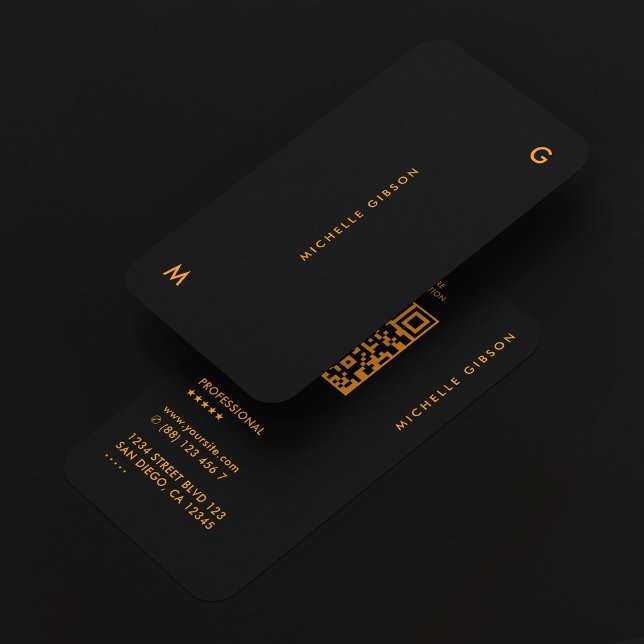 Minimale schwarze orangefarbene Bauunternehmung Visitenkarte (Minimal Black Orange Contractor Construction Business Card
)