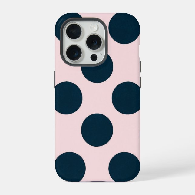 Minimale schwarze Punkte-Muster iPhone Hülle (Rückseite)