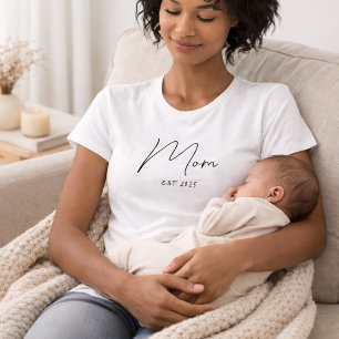 Minimale schwarze Schrift etabliertes Mama-T-Shirt T-Shirt