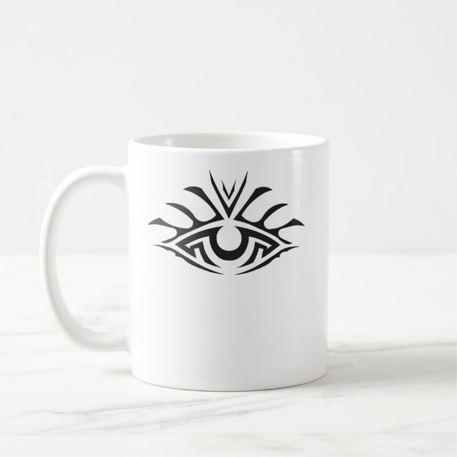 Minimale schwarze Tinten-Tätowierkunst-Artwork Kaffeetasse (Links)