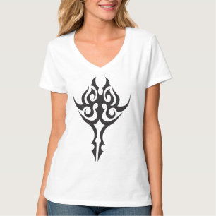 Minimale schwarze Tinten-Tätowierkunst im Kunststi T-Shirt