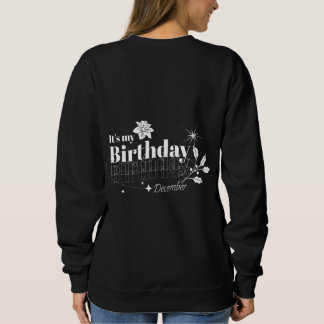 Minimale schwarze Typografie für Dezember-Geburtst Sweatshirt