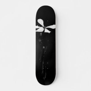 minimale schwarze und weiße Blumenelemente Skateboard