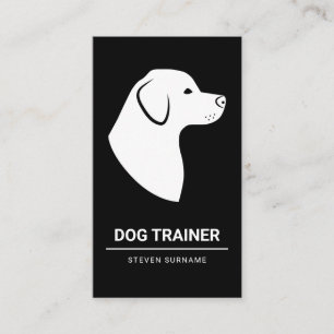 Minimale schwarze und weiße Hund-Silhouette - Hund Visitenkarte