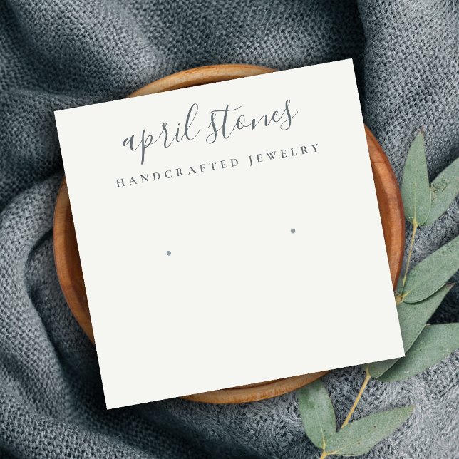 Minimale Script Black Gray White Ohrring Anzeige Quadratische Visitenkarte (Von Creator hochgeladen)