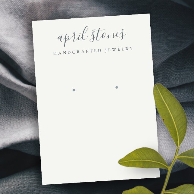 Minimale Script Black Gray White Ohrring Anzeige Visitenkarte (Von Creator hochgeladen)