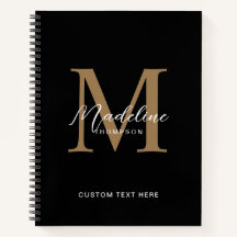 Minimale Script Calligrafy Black Gold Monogram