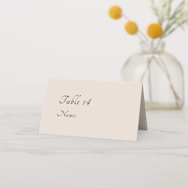 Minimale Script-Foto-Hochzeiten-Platzkarten Platzkarte (Vorderseite)