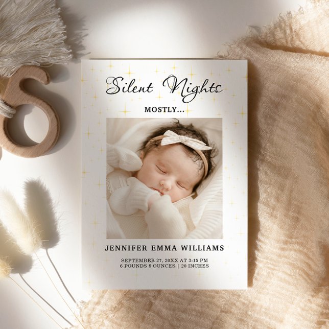 Minimale Script gesegnet Flat Neugeborene Ankündig Ankündigung (Von Creator hochgeladen)