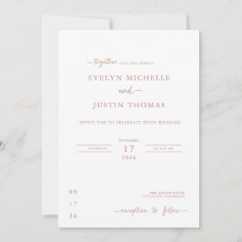 Minimale Script-Hochzeit Einladung