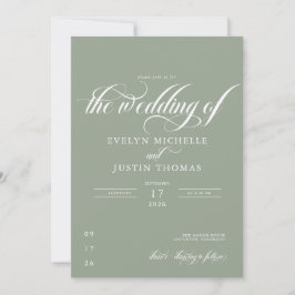 Minimale Script-Hochzeit Einladung