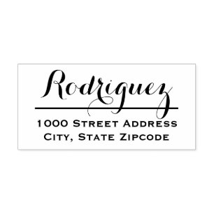 Minimale Script-Nachname-Rücksendeadresse Gummistempel